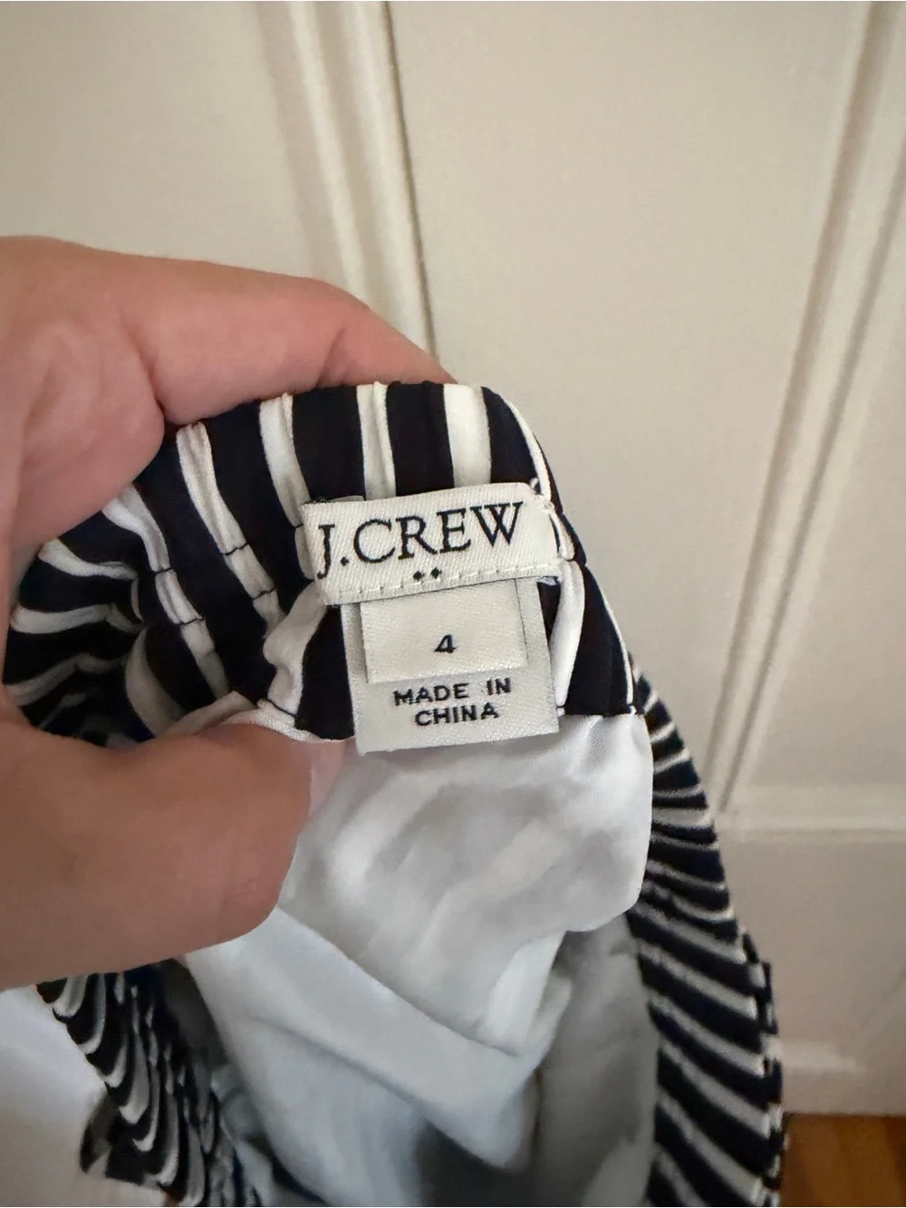J. Crew Women’s Navy and White Striped A-Line Skirt